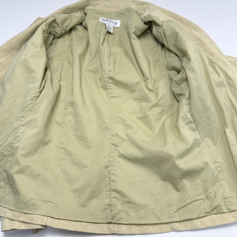 Orvis Linen Blend Blazer Jacket Size 10 Sage Green Lightweight Casual - Picture 6 of 8